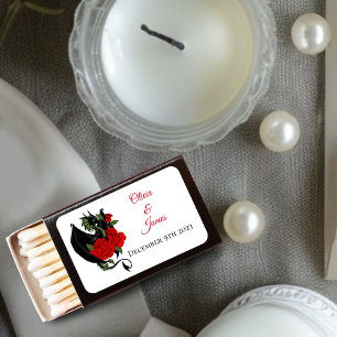 Black Dragon Red Rose Fantasy Gothic Matchboxes