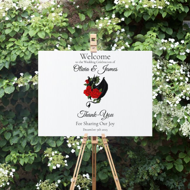 Black Dragon Red Rose Fantasy Gothic Sign (Creator Uploaded)