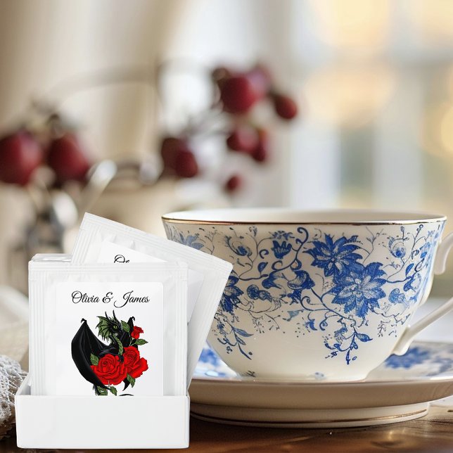 Black Dragon Red Rose Fantasy Gothic  Tea Bag Drink Mix (Creator Uploaded)