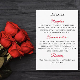 Black Dragon Red Rose Fantasy Gothic Wedding Enclosure Card