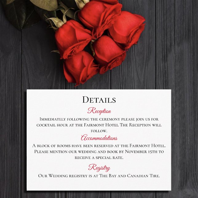Black Dragon Red Rose Fantasy Gothic Wedding Enclosure Card (Creator Uploaded)