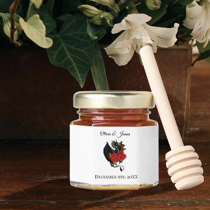 Black Dragon Red Rose Fantasy Gothic Wedding Honey Jar Favors