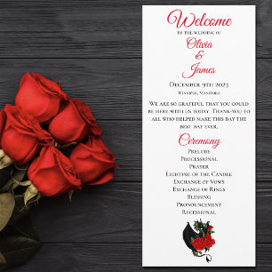 Black Dragon Red Rose Fantasy Wedding Program