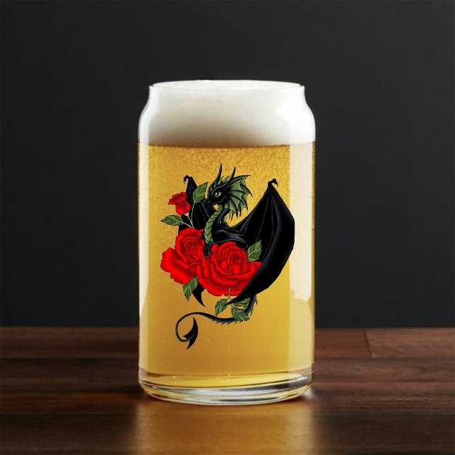 Black Dragon Red Roses Lavender  Can Glass (Creator Uploaded)