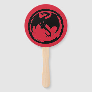 Black Dragon red round hand fans