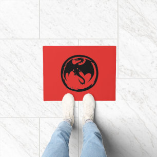 Black Dragon red small doormat
