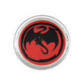 Black Dragon red sterling silver ring (Front)