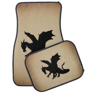 Black Dragon Rustic Background Car Floor Mat