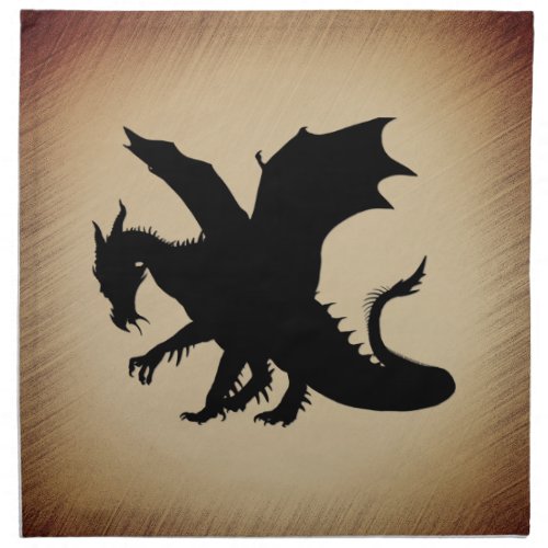 Black Dragon Rustic Background Cloth Napkin