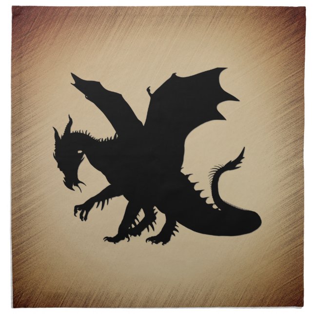 Black Dragon Rustic Background Cloth Napkin (Front)