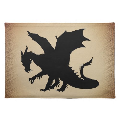 Black Dragon Rustic Background Cloth Placemat