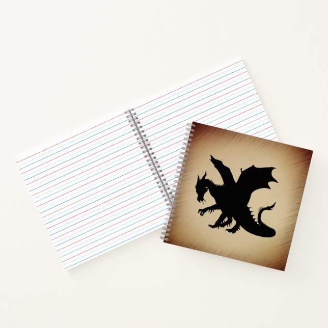 Black Dragon Rustic Background Notebook (Inside)