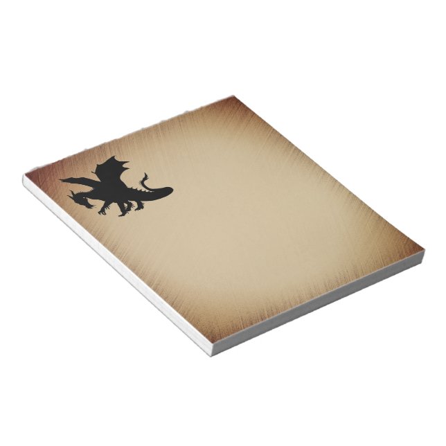 Black Dragon Rustic Background Notepad (Angled)