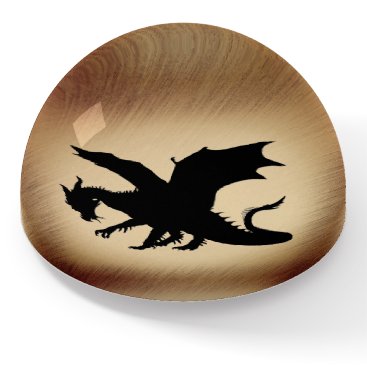 Black Dragon Rustic Background Paperweight