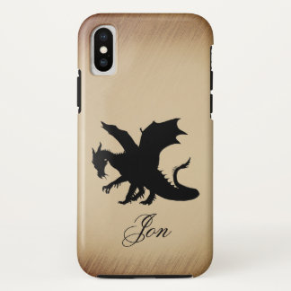 Black Dragon Rustic Background Personal iPhone X Case