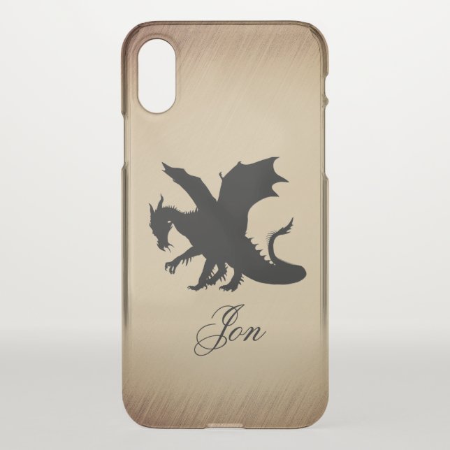 Black Dragon Rustic Background Personal Uncommon iPhone Case (Back)