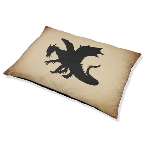Black Dragon Rustic Background Pet Bed
