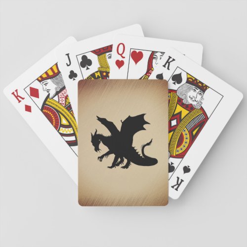 Black Dragon Rustic Background Poker Cards