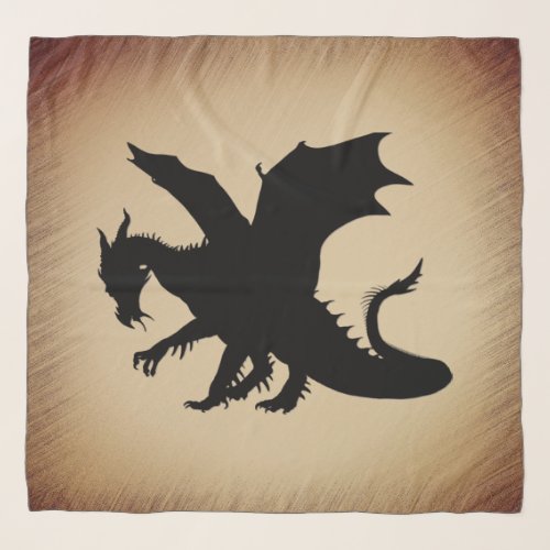 Black Dragon Rustic Background Scarf