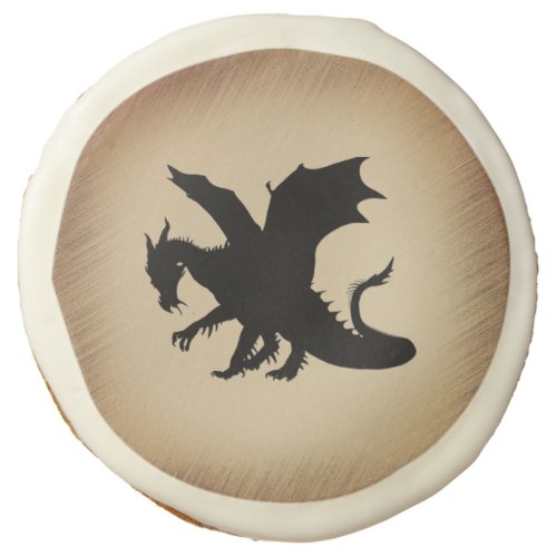 Black Dragon Rustic Background Sugar Cookie