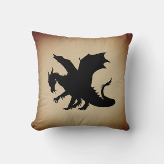 Black Dragon Rustic Background Throw Pillow