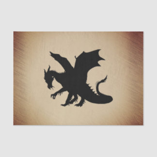 Black Dragon Rustic Background Tissue Paper