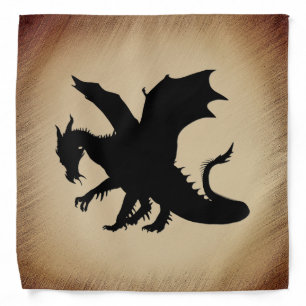 Black Dragon Rustic Scroll Bandana