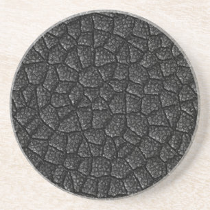 Black Dragon Scale Pattern Sandstone Coaster