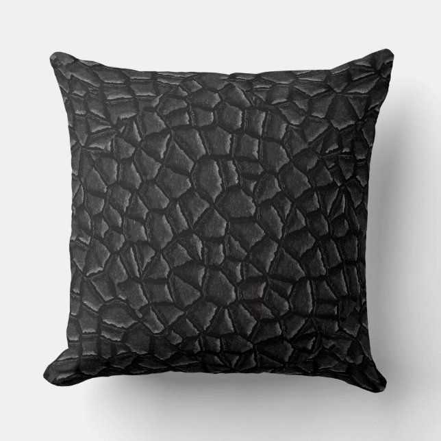 Black Dragon Scales Throw Pillow (Front)