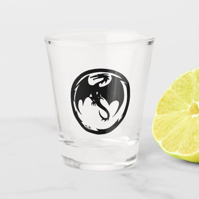 Black Dragon shot glass (Front)