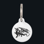 Black Dragon Silhouette Pet Name Tag<br><div class="desc">I have been a dragon freak since I was  wee child. And yes,  I do think they exist.</div>
