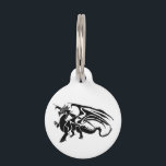 Black Dragon Silhouette Pet Name Tag<br><div class="desc">I have been a dragon freak since I was  wee child. And yes,  I do think they exist.</div>