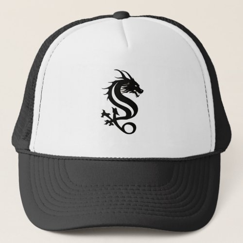 Black Dragon Silhouette Trucker Hat