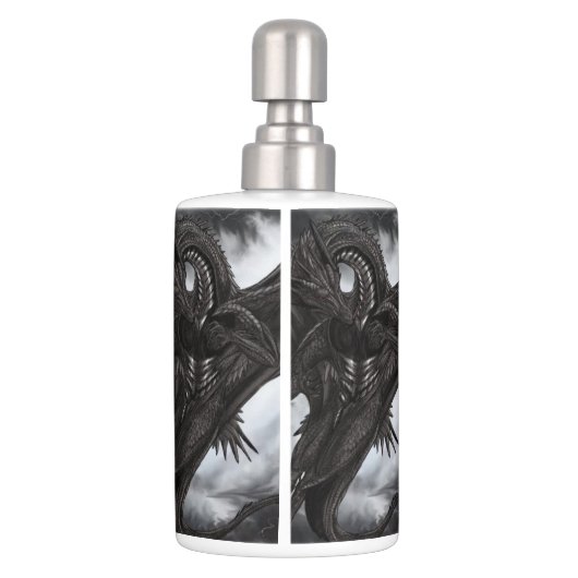 Black Dragon Soap Dispenser And Toothbrush Holder (Back)