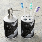 Black Dragon Soap Dispenser And Toothbrush Holder (Front)