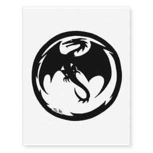Black Dragon temporary tattoo large