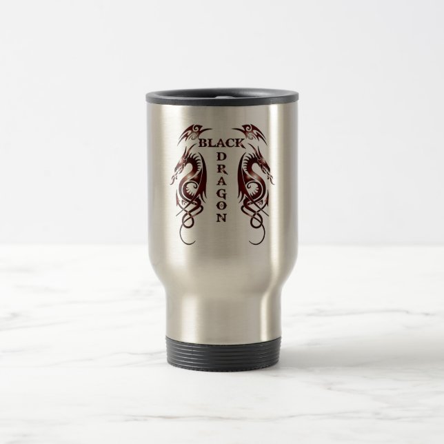 Black Dragon Tunbler Travel Mug (Center)