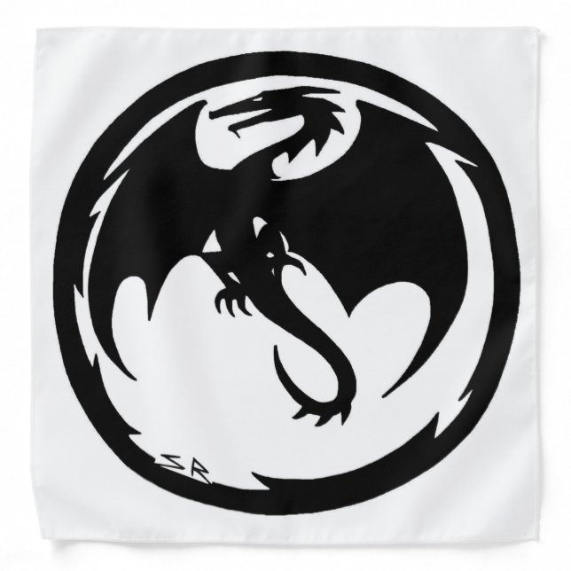 Black Dragon white bandana (Front)