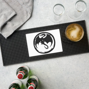 Black Dragon white bar mat