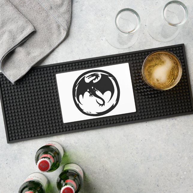 Black Dragon white bar mat (Insitu (Bar 1))