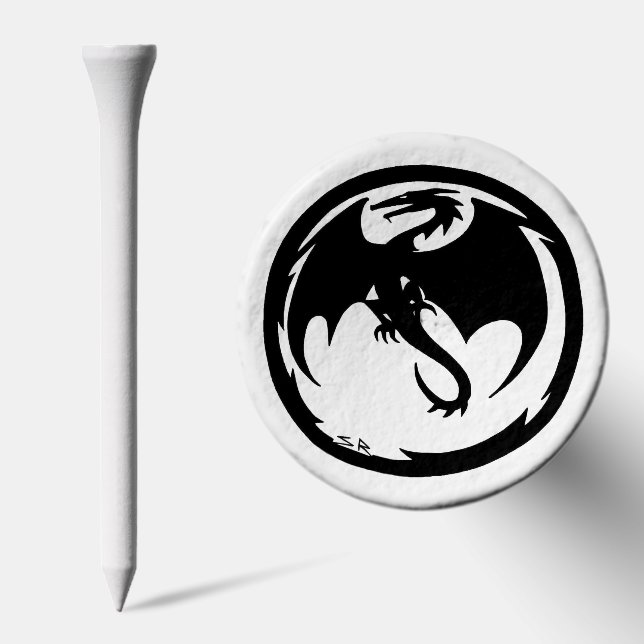 Black Dragon white golf tee top (Combo)