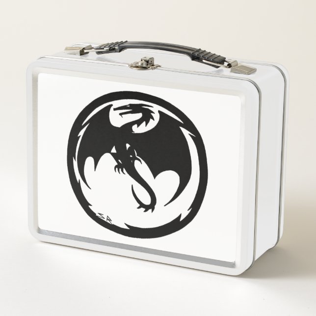 Black Dragon White lunchbox (Front)