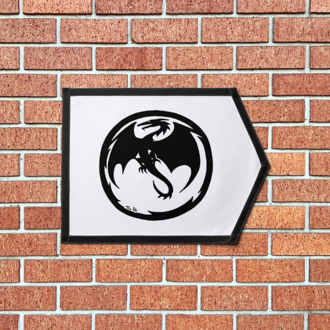 Black Dragon White pennant banner (Insitu 1)