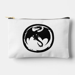 Black Dragon white small accessory bag pouch