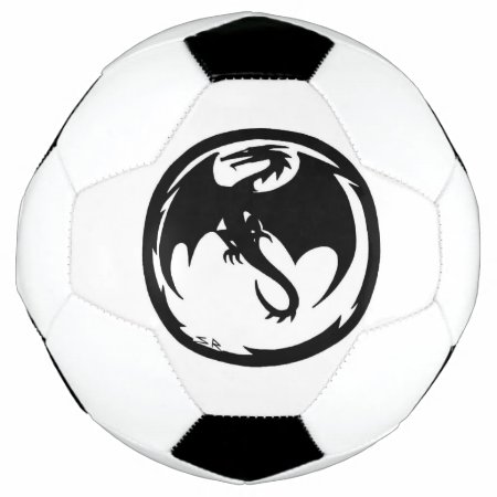 Black Dragon White Soccer Ball