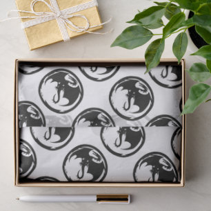 Black Dragon white tissue paper medium