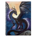Black Dragon With Night Sky By Carla Morrow Notebook at Zazzle