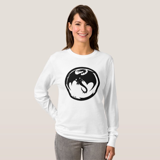 Black Dragon women white long sleeve shirt (Front Full)