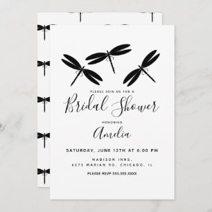 Black Dragonflies   Bridal Shower   Invitation