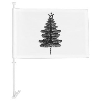 Black dragonfly christmas tree farm car flag